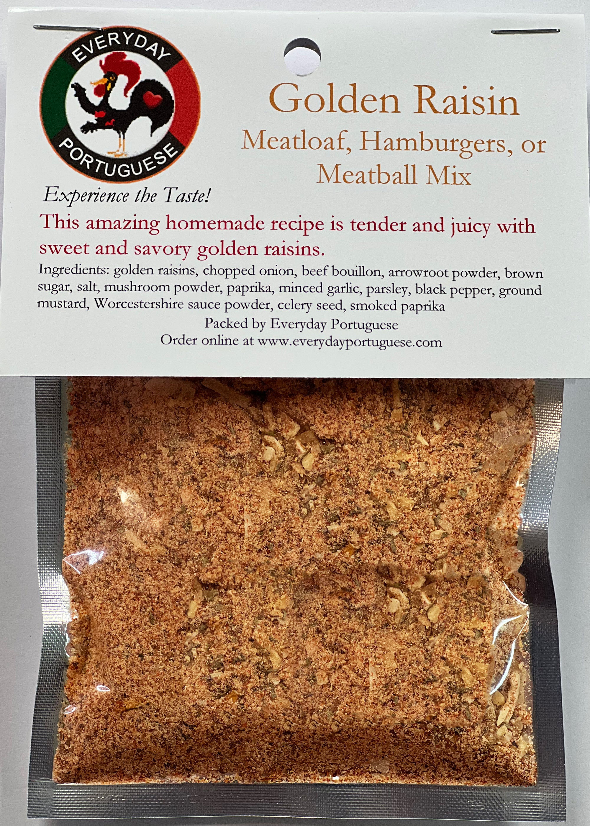 Golden Raisin Meatloaf, Hamburgers, or Meatball Mix