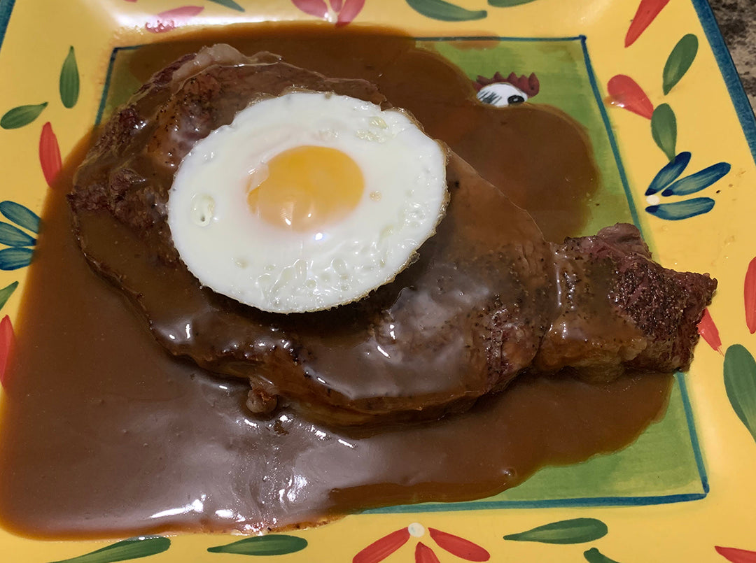 Steak and Egg Portuguese Style (Bife a Portuguesa)