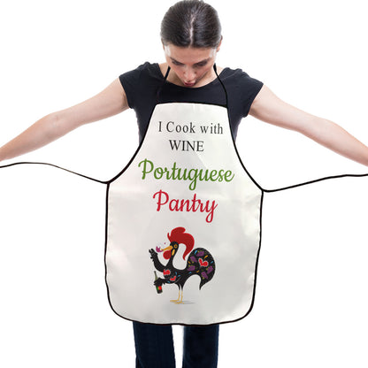 Red Rooster Drinking Wine Apron